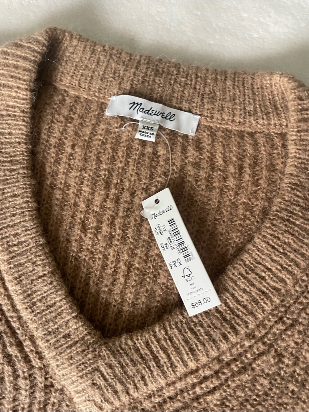 Madewell Tan Brown V-Neck Sleeveless Sweater Vest - Picture 2 of 6
